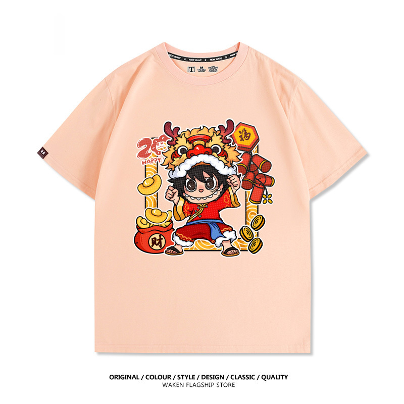 LabubuX航海王 印花短袖T恤-CASEZONE