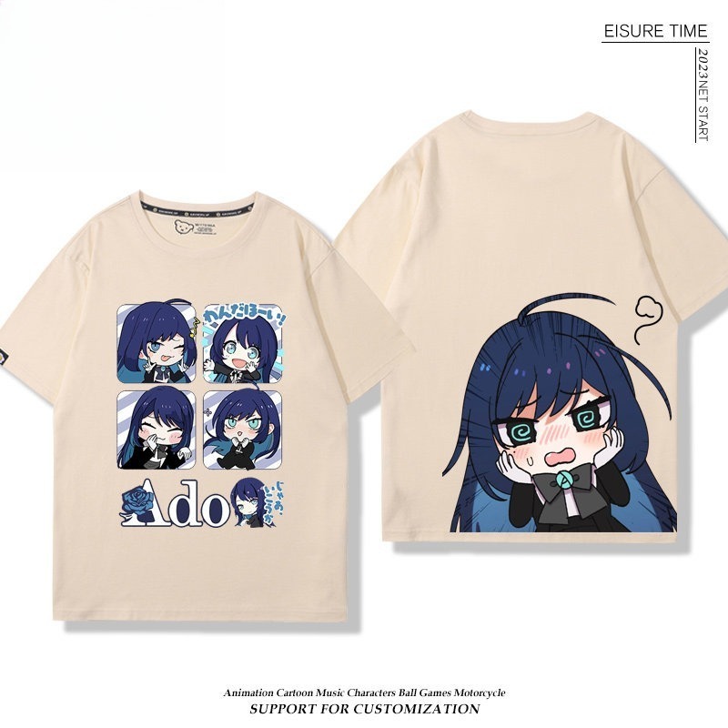 Ado歌手 2026親子情侶男女同款 印花短袖T恤