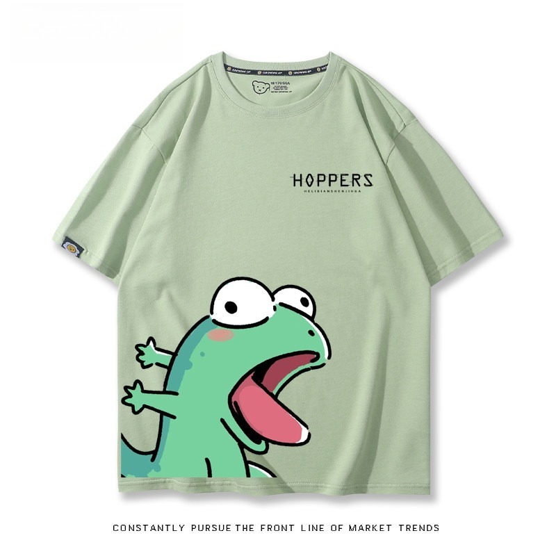 河狸世界 2026親子情侶男女同款 印花短袖T恤