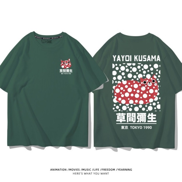 草間彌生Yayoi Kusama周邊 男女同款親子情侶 印花短袖T恤