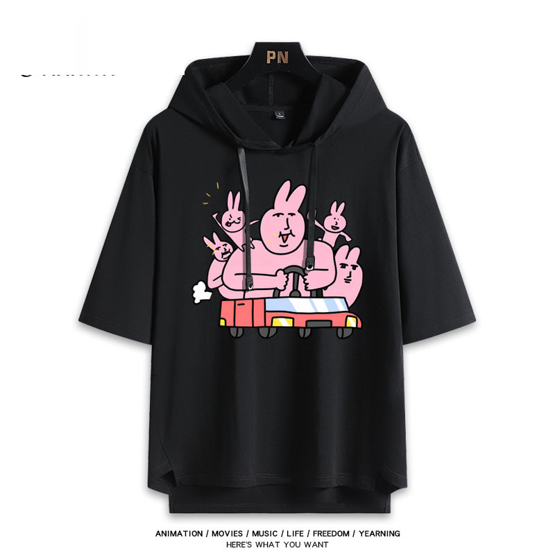 粉紅兔子My Friend Rabbit 連帽短袖T恤