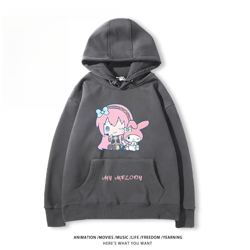 初音未來X三麗鷗新款 親子情侶男女款連帽衛衣