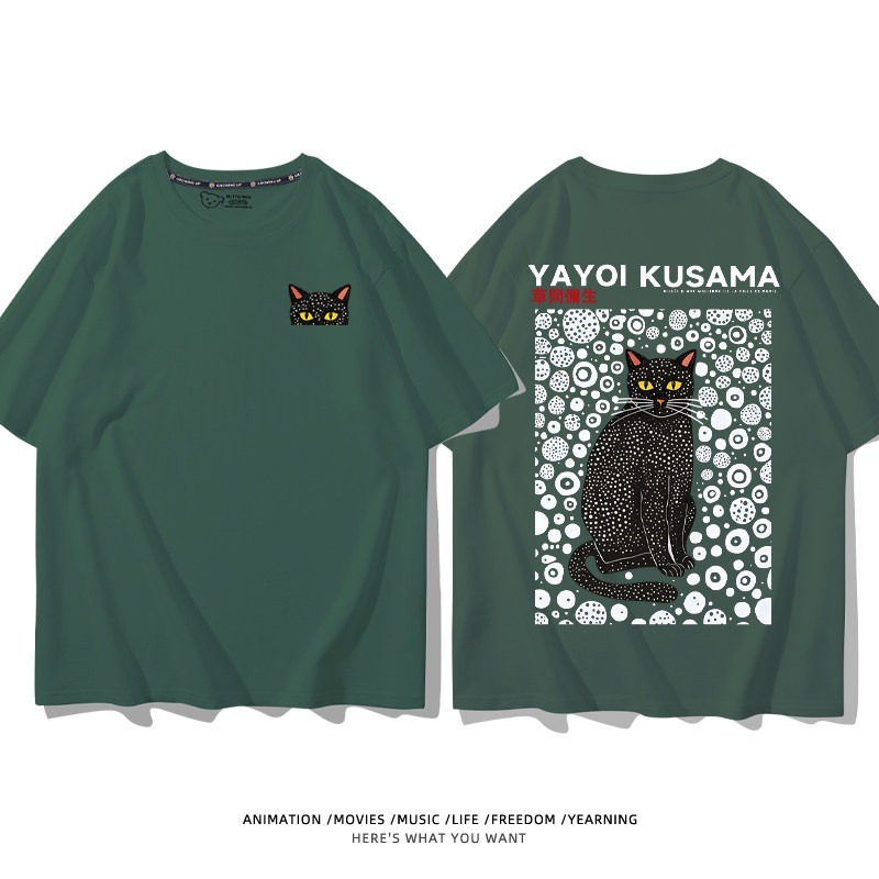 草間彌生Yayoi Kusama周邊 男女同款親子情侶 印花短袖T恤