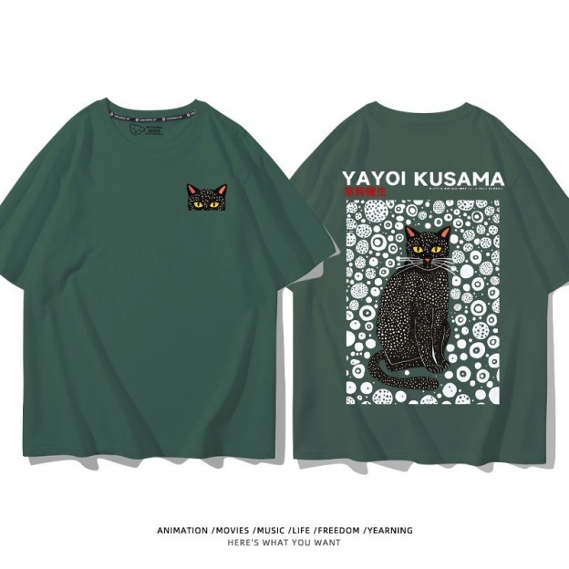 草間彌生Yayoi Kusama周邊 男女同款親子情侶 印花短袖T恤