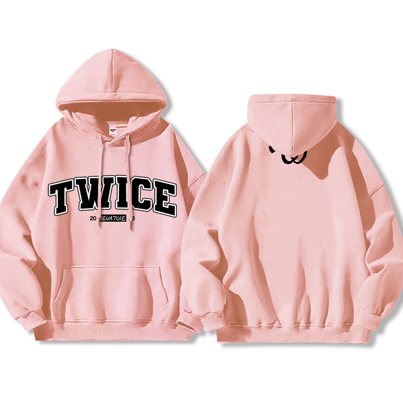 TWICE同款 寬鬆百搭 秋冬款 寬鬆連帽衛衣-CASEZONE