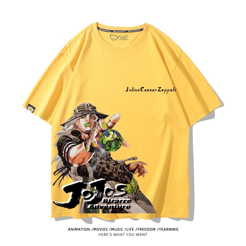 JOJO的奇妙冒險飆馬野郎周邊 男女同款親子情侶 印花短袖T恤