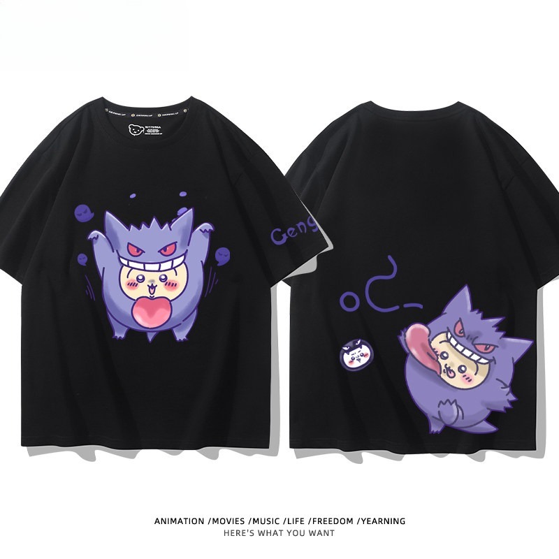 Chiikawa X 寶可夢 2026親子情侶男女同款 印花短袖T恤