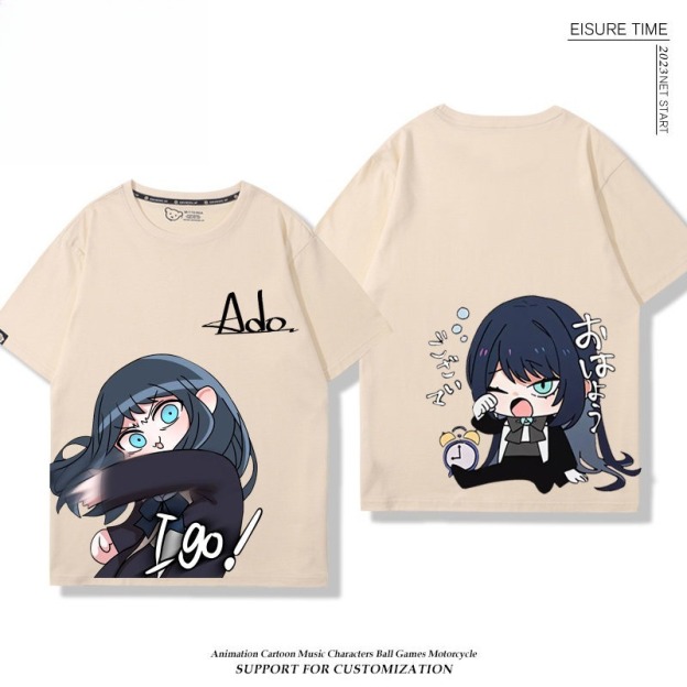 Ado歌手 2026親子情侶男女同款 印花短袖T恤