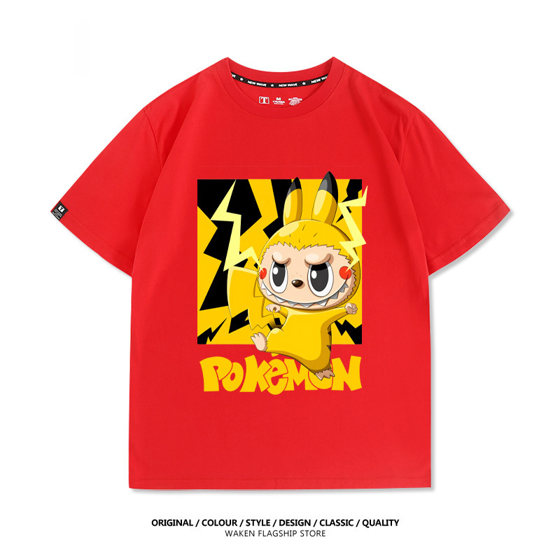 LabubuX皮卡丘 印花短袖T恤-CASEZONE