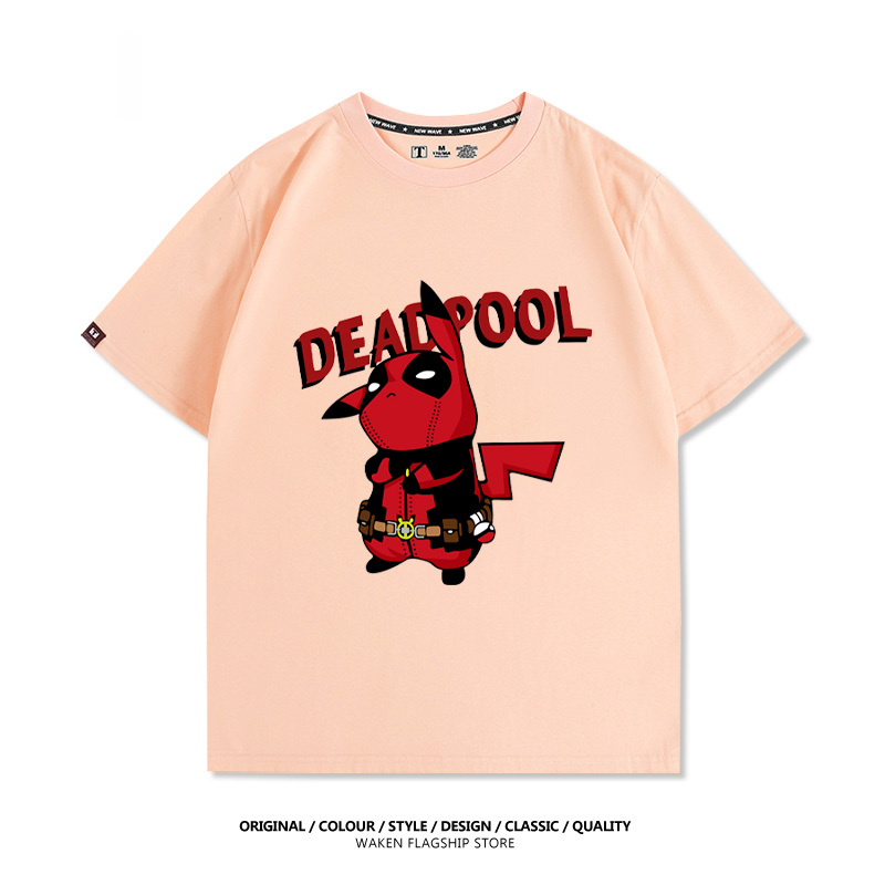 皮卡丘死侍X寶可夢 印花短袖T恤-CASEZONE