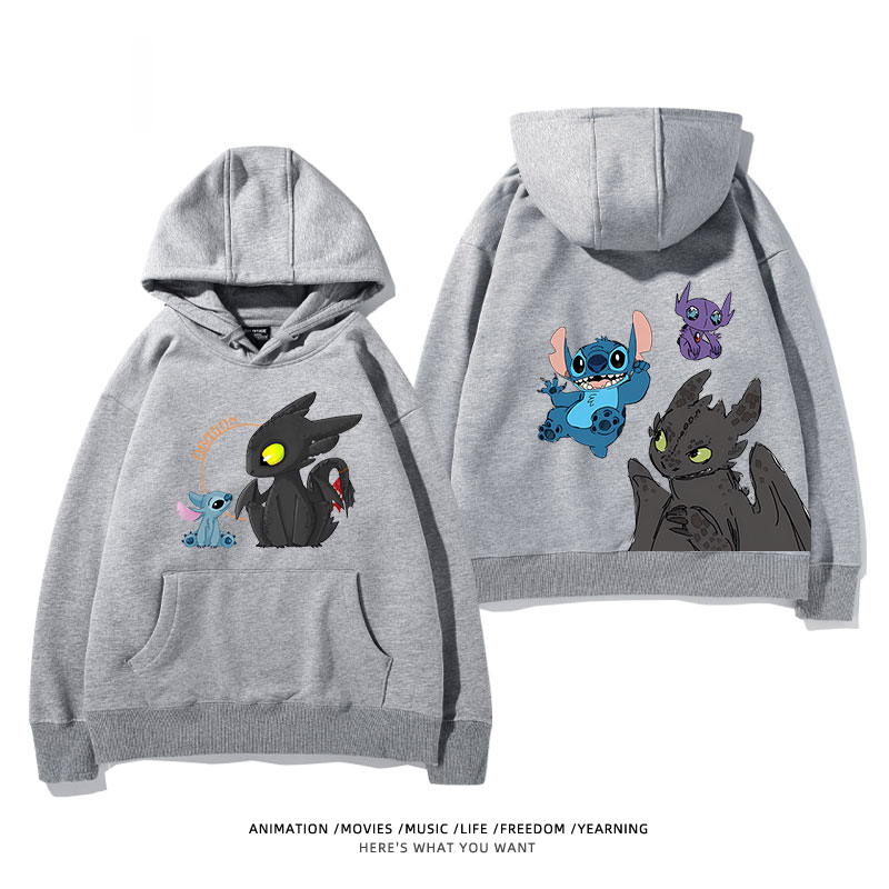 馴龍高手聯名史迪仔新款 親子情侶男女款連帽衛衣-ZUIHANG SHOP