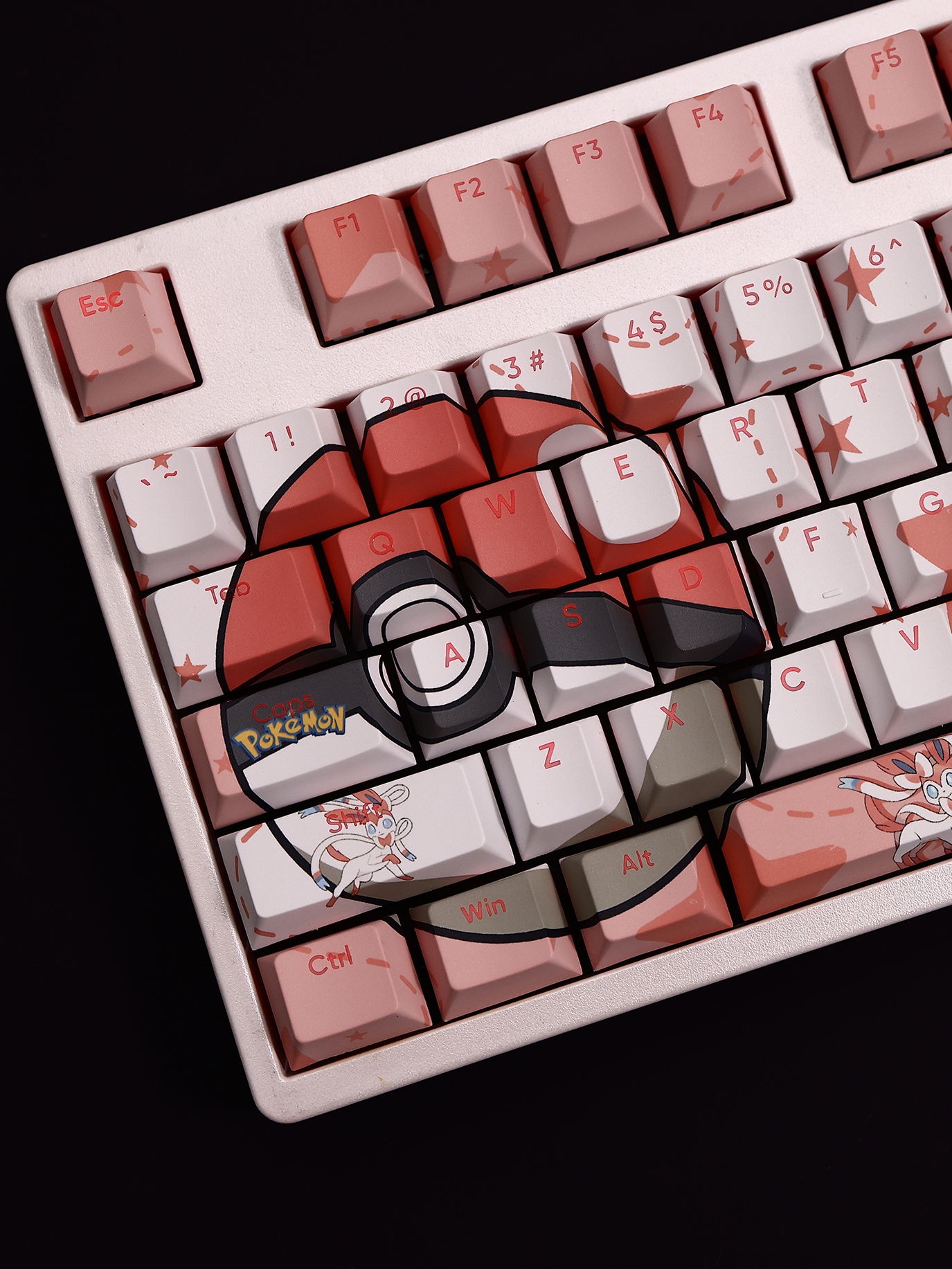 仙子伊布透光RGB108鍵標準配列衛星軸鍵帽-CASEZONE