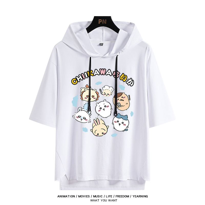 chiikawa吉伊卡哇卡通烏薩奇 連帽短袖T恤