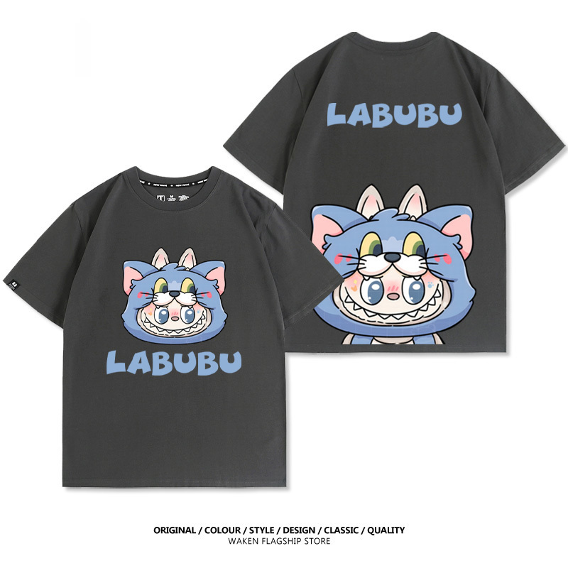 LabubuX湯姆貓與傑利鼠 印花短袖T恤-CASEZONE