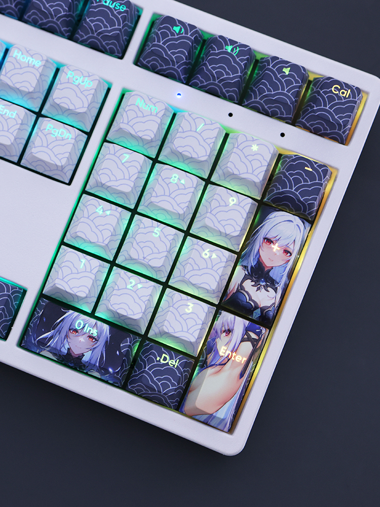 鏡流透光RGB108鍵標準配列衛星軸鍵帽-CASEZONE