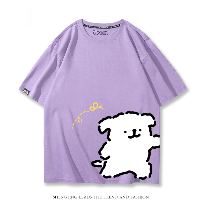 線條小狗 2024親子情侶男女同款 T恤