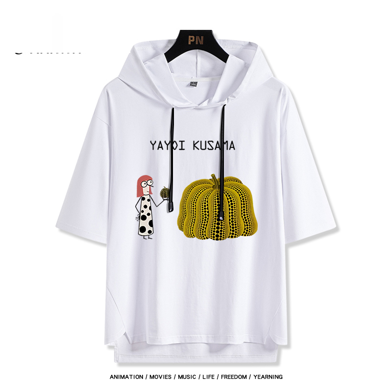 草間彌生 藝術南瓜 連帽短袖T恤
