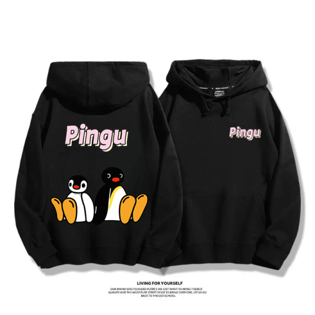 企鵝Pingu 2025秋冬新款 親子情侶男女連帽衛衣