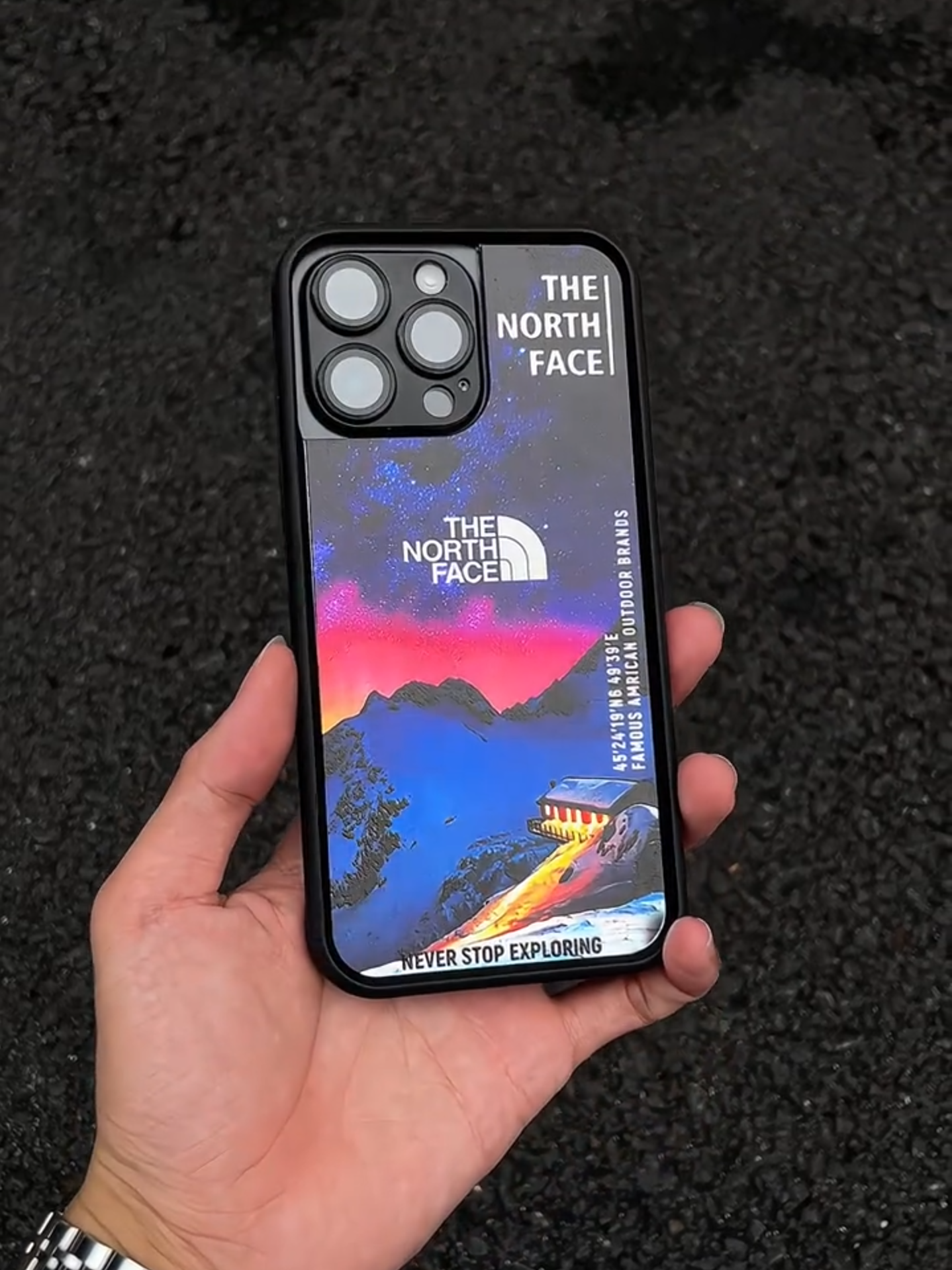 北面極光雪山電鍍磨砂手機殼-CASEZONE