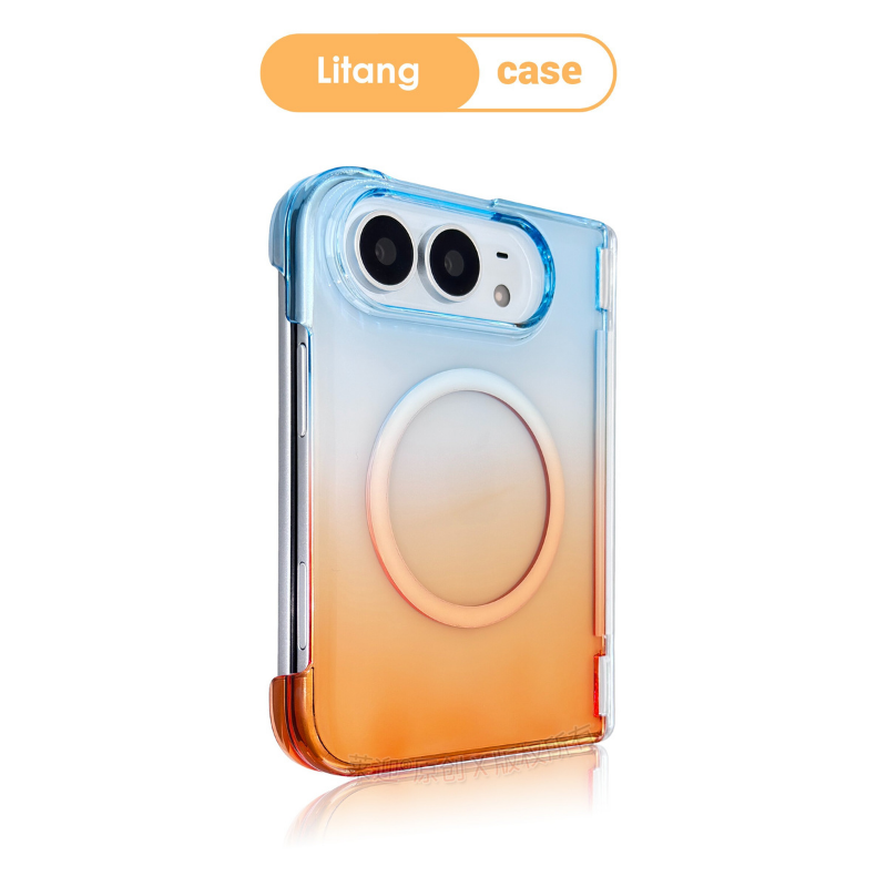 iPhone Duo 折疊手機殼｜漸變磁吸防摔殼・金屬支架保護殼