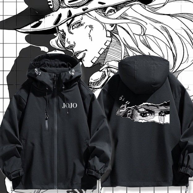 JOJO的奇妙冒險傑洛齊貝林眼神周邊 男女同款秋冬衝鋒衣