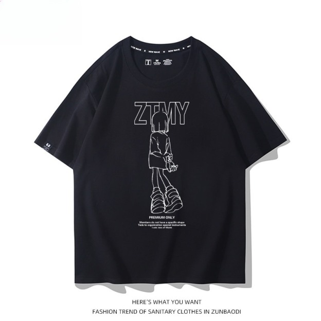 永遠是深夜有多好 2026親子情侶男女同款 印花短袖T恤