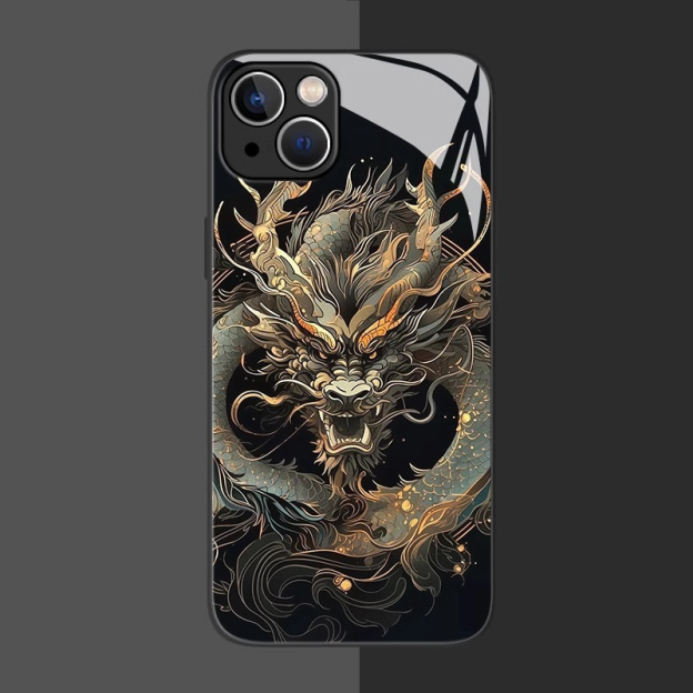 國潮黑龍新款高清全包防摔玻璃殼-CASEZONE