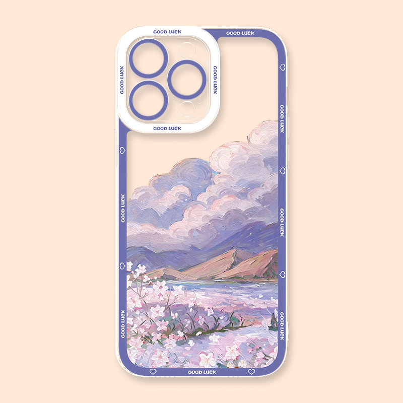 花海油畫透明防摔軟殼-CASEZONE
