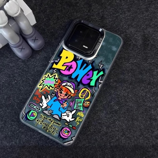 權志龍GD 彩銀線條漸變防摔手機殼-CASEZONE