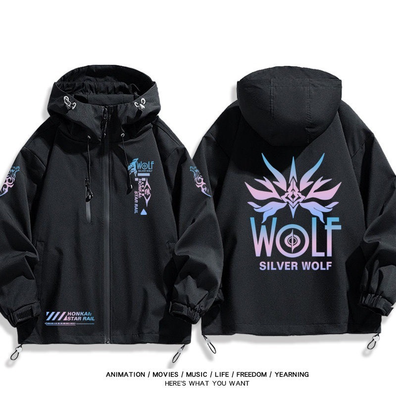 星穹鐵道銀狼周邊 男女同款秋冬衝鋒衣