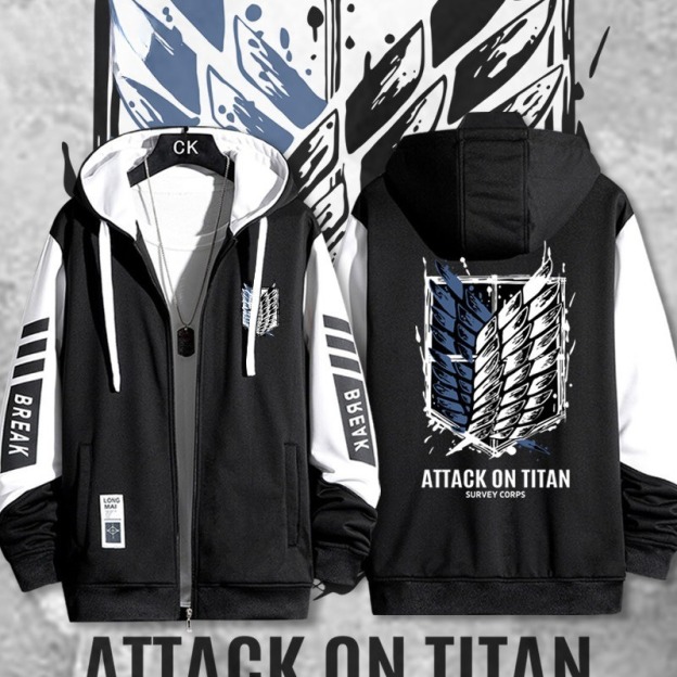 進擊的巨人 調查兵團 手繪連帽衫 春秋舒適外套