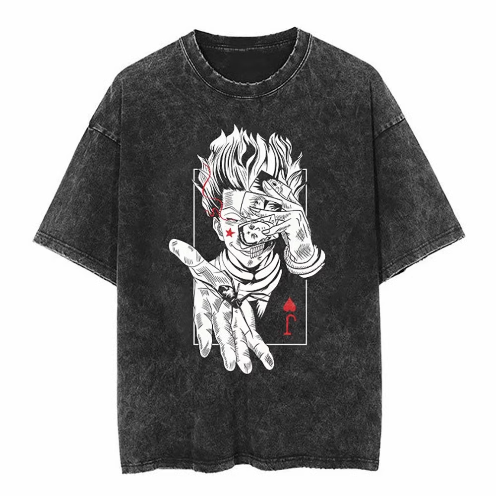 全職獵人水洗做舊  印花水洗短袖