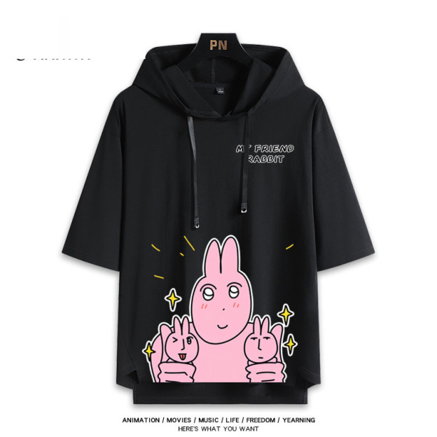 粉紅兔子My Friend Rabbit 連帽短袖T恤