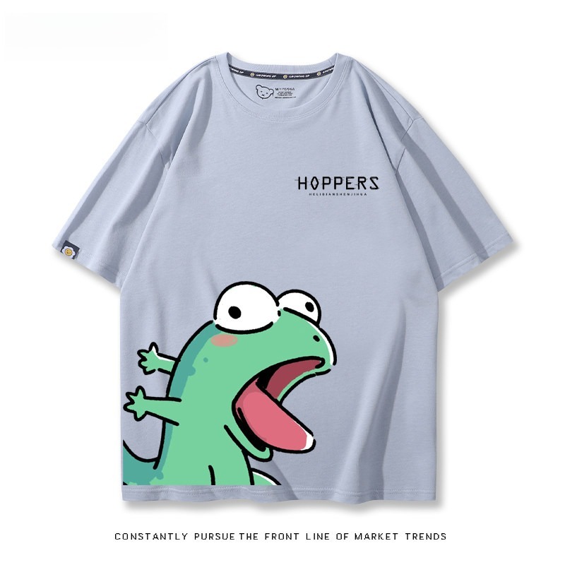 河狸世界 2026親子情侶男女同款 印花短袖T恤