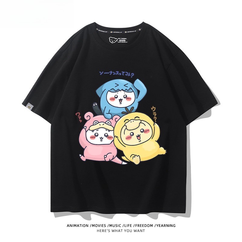 Chiikawa X 寶可夢 2026親子情侶男女同款 印花短袖T恤