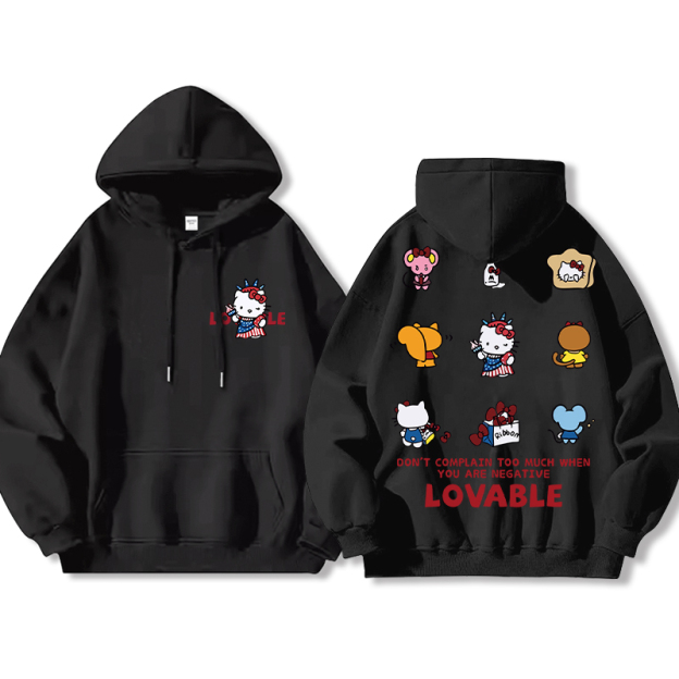 HelloKitty新款 寬鬆百搭 秋冬款 寬鬆連帽衛衣-ZUIHANG SHOP