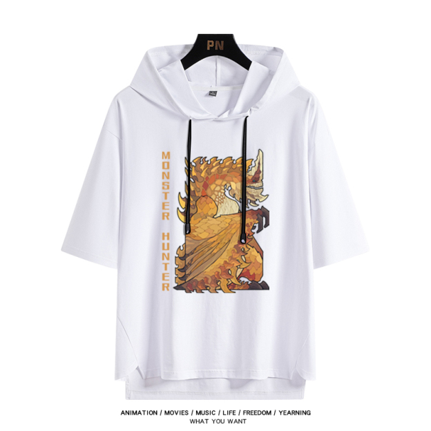 魔物獵人新款 親子情侶男女款連帽短袖T恤