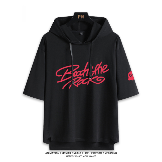 孤獨搖滾新款 親子情侶男女款連帽短袖T恤