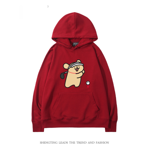 線條小狗新款 親子情侶男女款連帽衛衣-CASEZONE