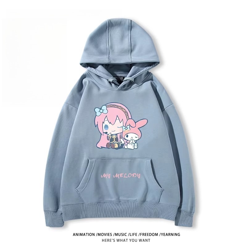 初音未來X三麗鷗新款 親子情侶男女款連帽衛衣