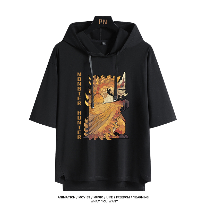 魔物獵人新款 親子情侶男女款連帽短袖T恤