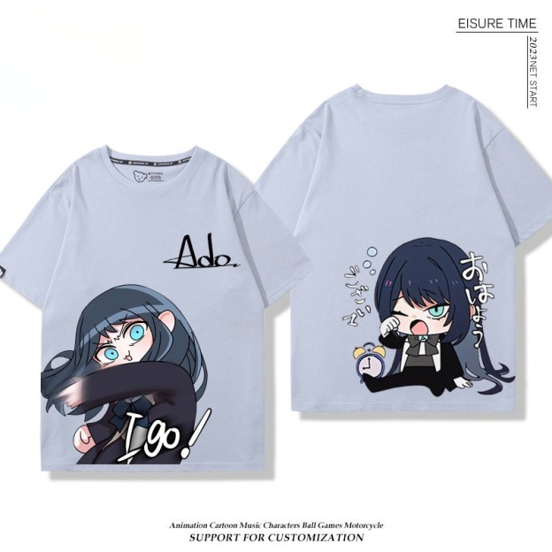 Ado歌手 2026親子情侶男女同款 印花短袖T恤