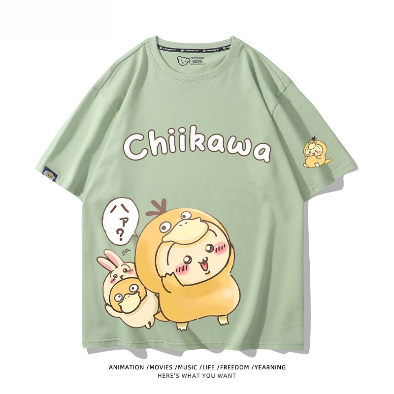Chiikawa X 寶可夢 2026親子情侶男女同款 印花短袖T恤