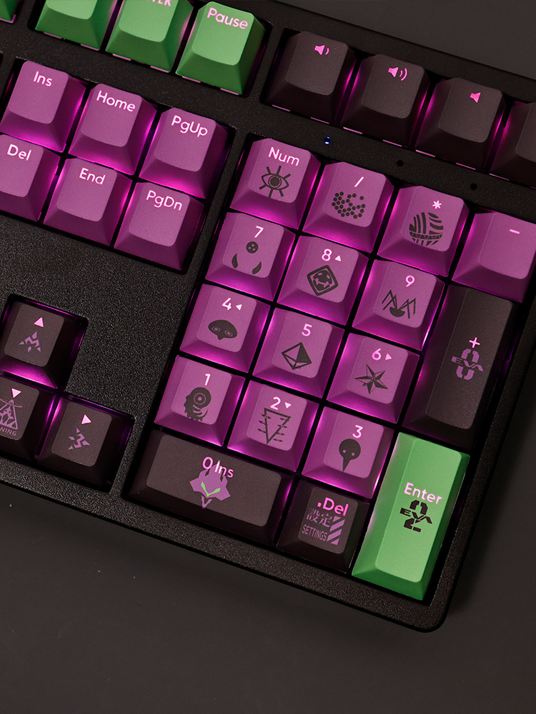 EVA初號機透光RGB108鍵標準配列衛星軸鍵帽-CASEZONE