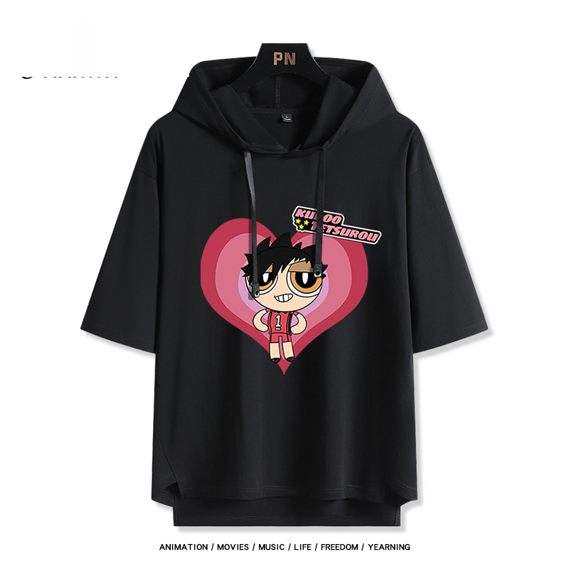 飛天小女警 x 排球少年 連帽短袖T恤