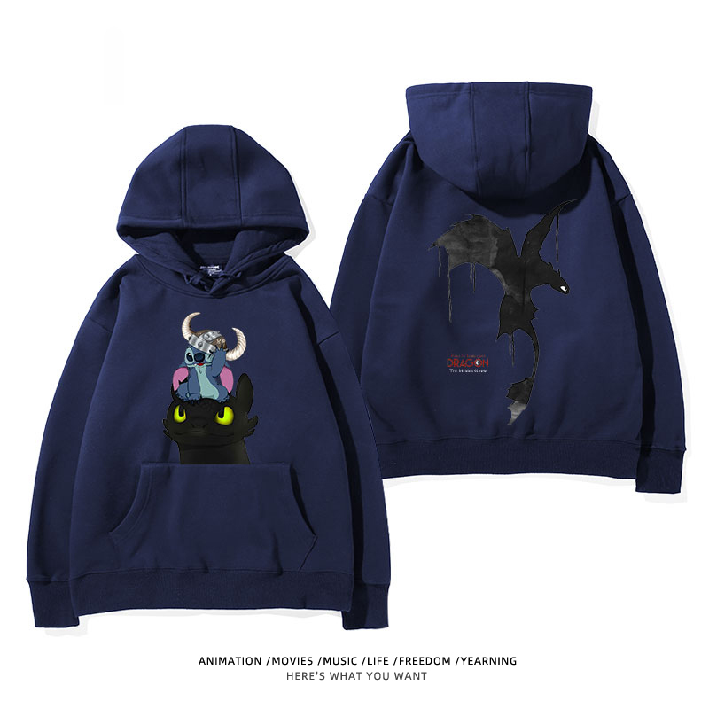 馴龍高手聯名史迪仔新款 親子情侶男女款連帽衛衣-ZUIHANG SHOP