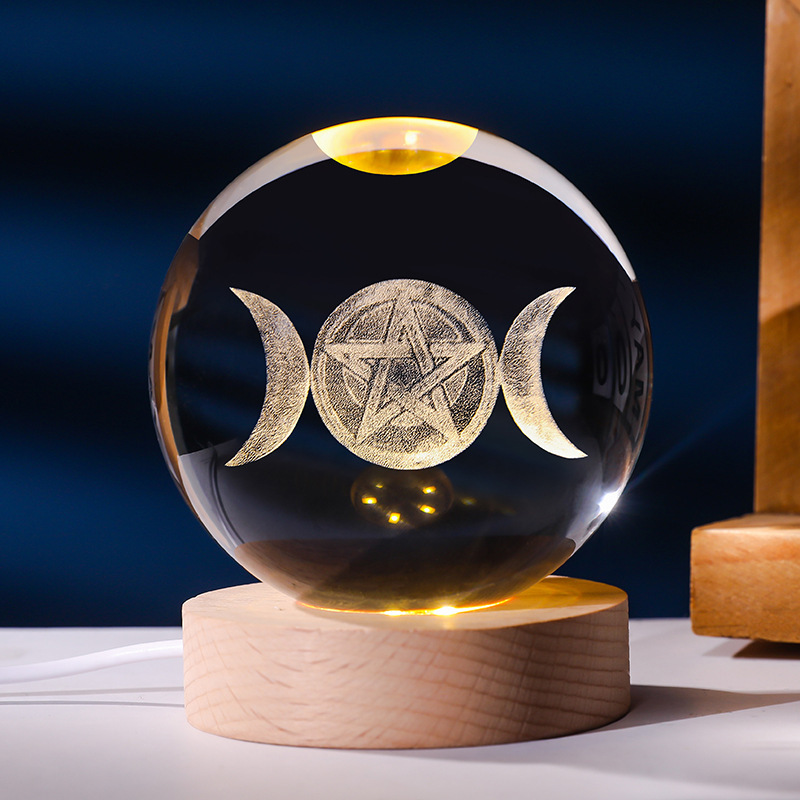 寶可夢系列 發光水晶球小夜燈 創意節日禮物桌面小擺件