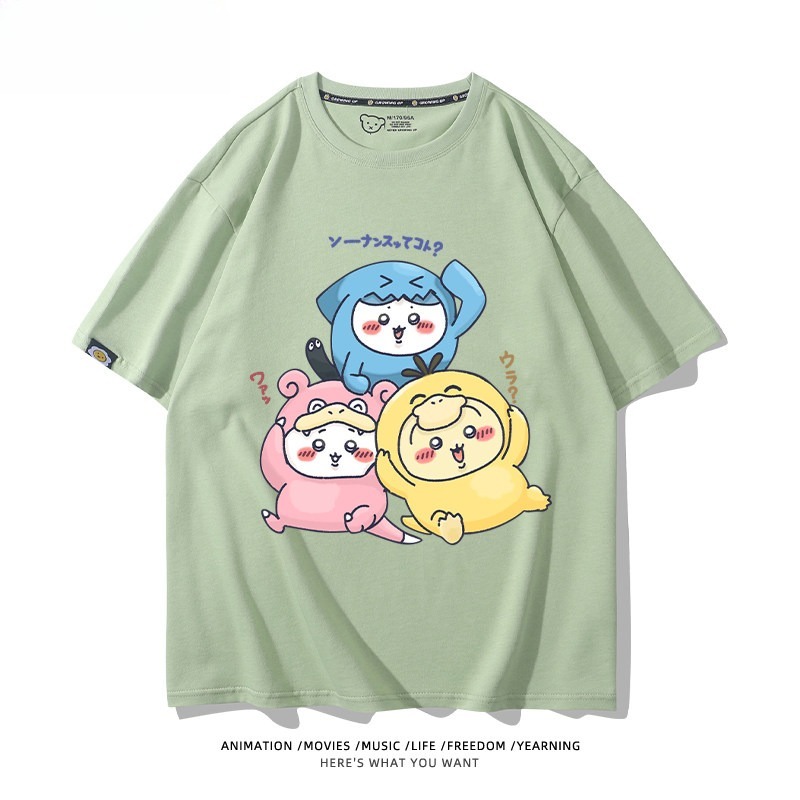 Chiikawa X 寶可夢 2026親子情侶男女同款 印花短袖T恤