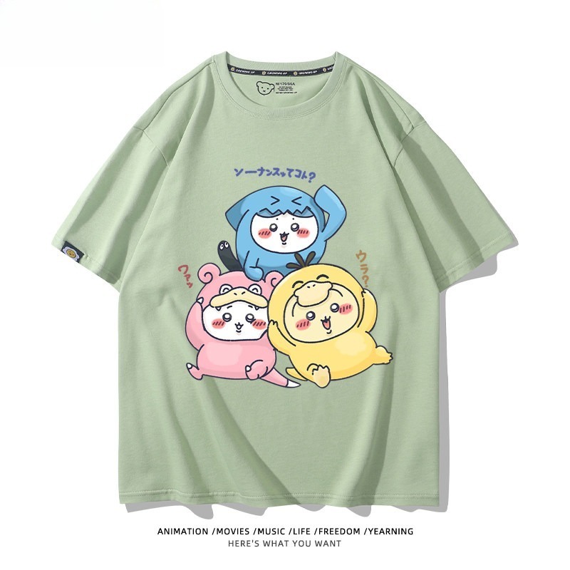 Chiikawa X 寶可夢 2026親子情侶男女同款 印花短袖T恤