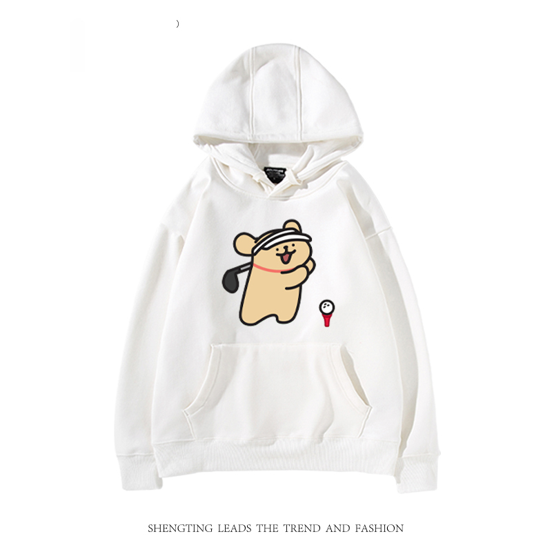 線條小狗新款 親子情侶男女款連帽衛衣-CASEZONE